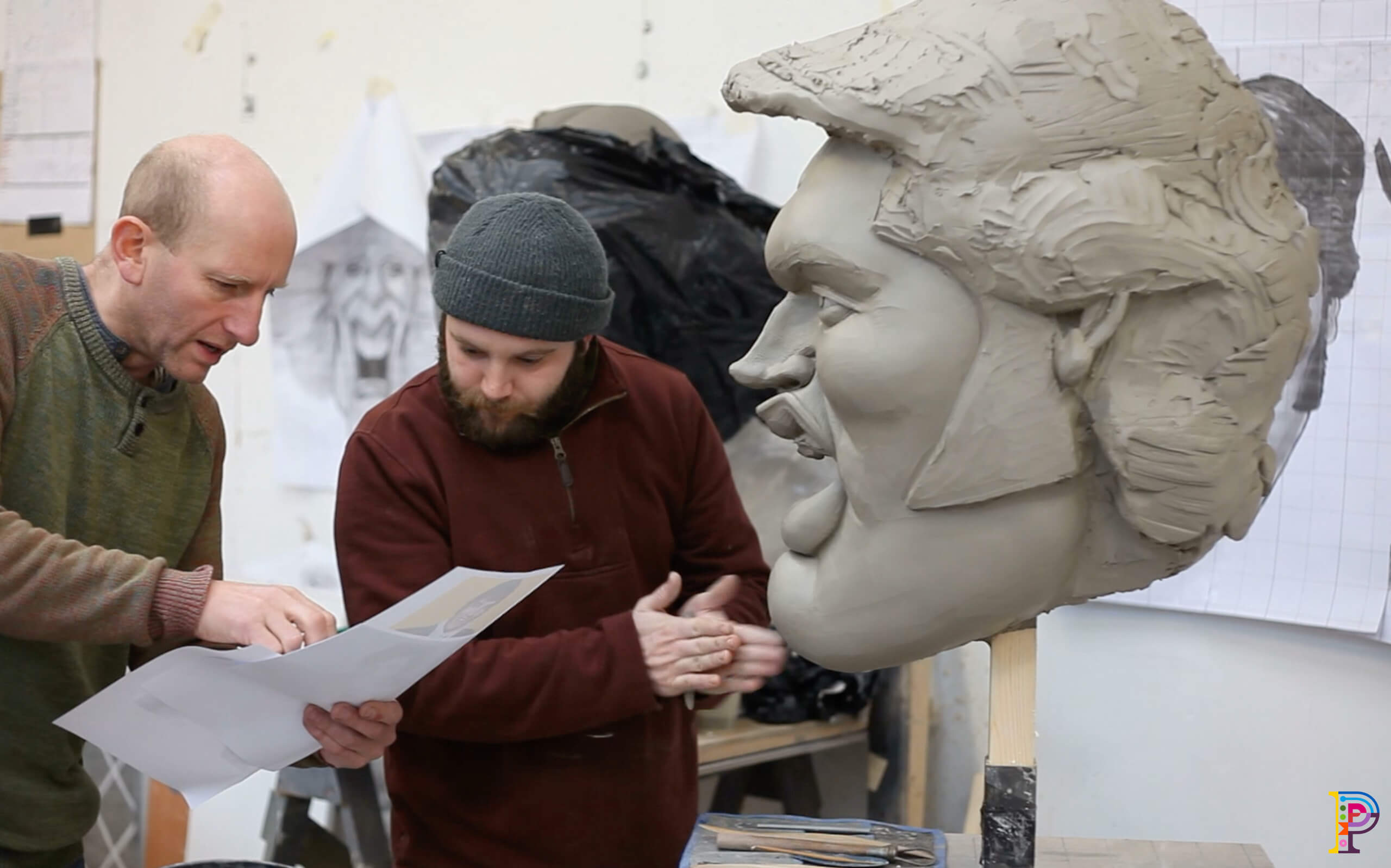 Plunge creationsprop makingitv big heads based in portsladesussexgiant head sculptures